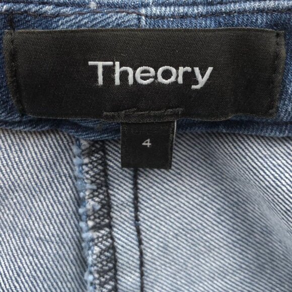 Theory Womens Jeans Size 4 Mid Rise Straight Leg Classic Blue Denim Casual - Picture 3 of 13